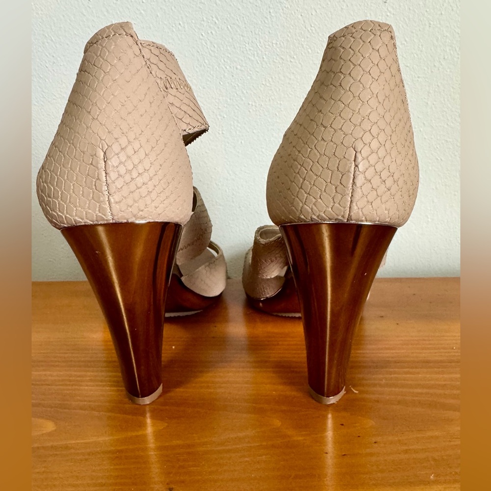 Michael Kors Beige Strappy Zip Front Heels - Picture 11 of 11